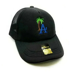 LA Palm Mesh Trucker Snapback (Black)